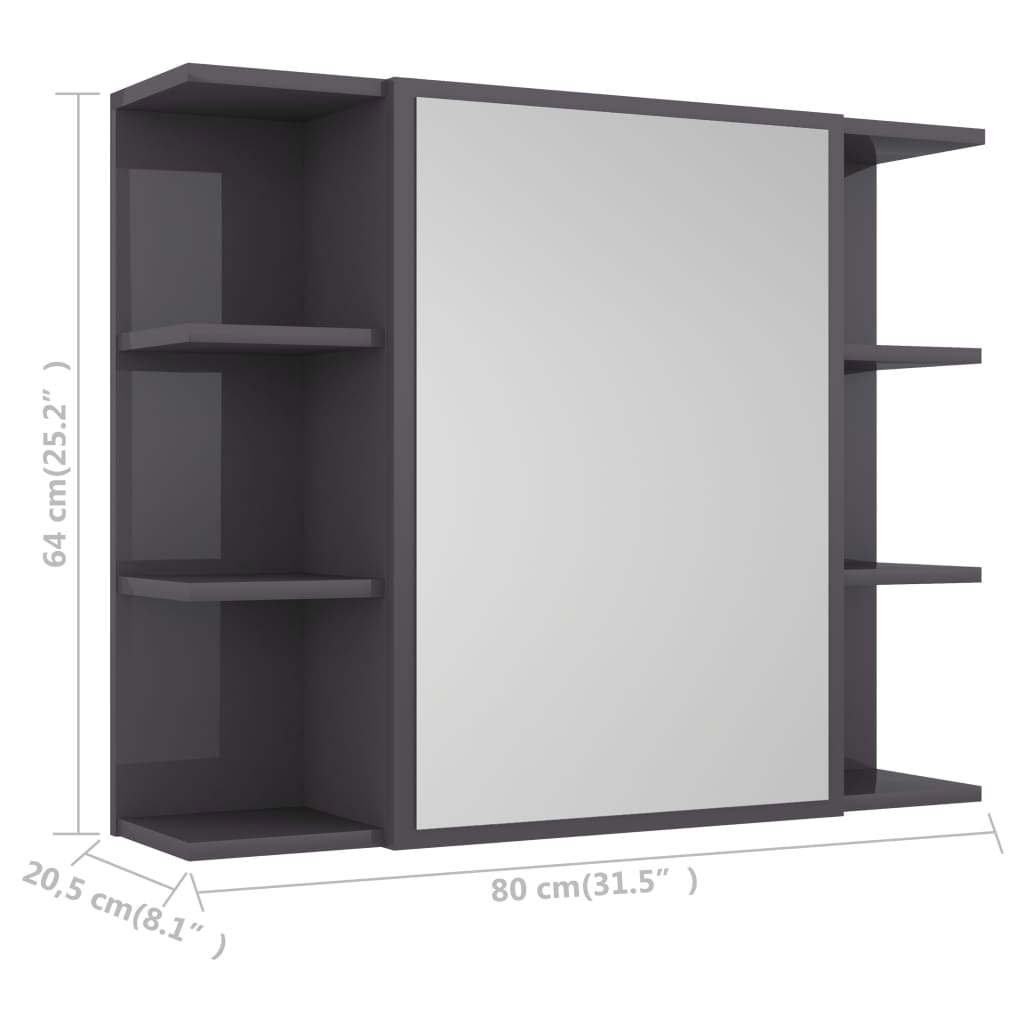 Badezimmerschrank Grau Sonoma 82,5x30,5x185,5 cm Holzwerkstoff