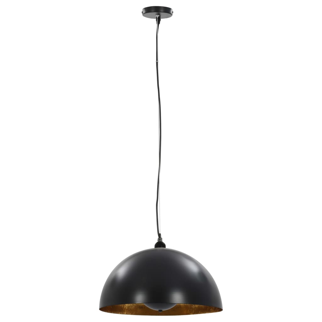 Ceiling Lamps 2 pcs Black and Gold Semi-spherical 40 cm E27