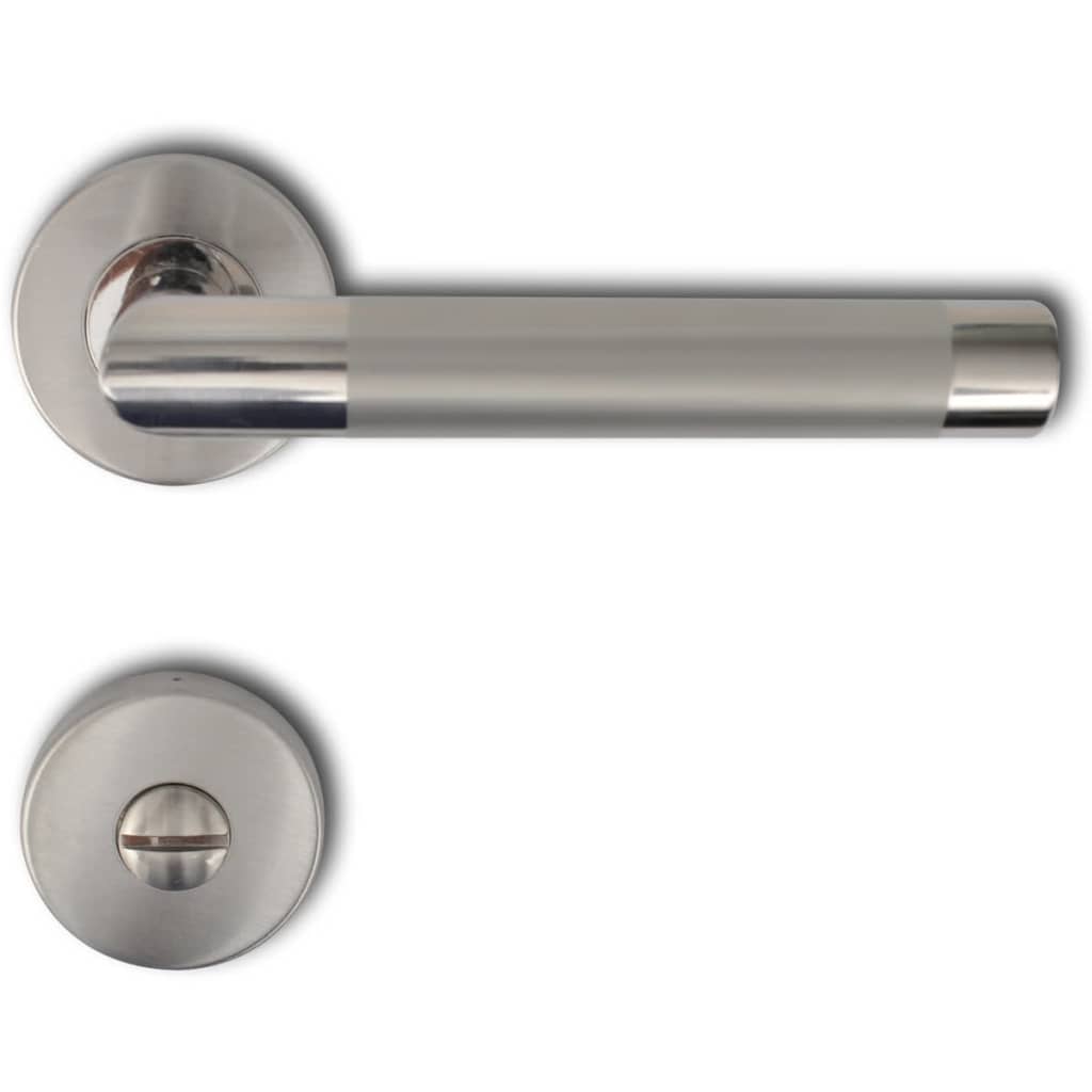 Door Lever Handle WC Polished Stainless Steel