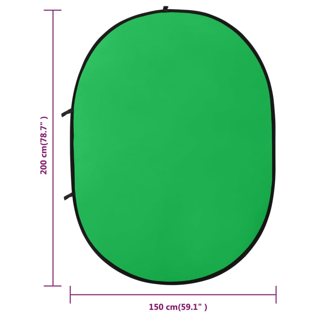 2 in 1 Oval Studio Background Screen Green and Blue 200x150 cm