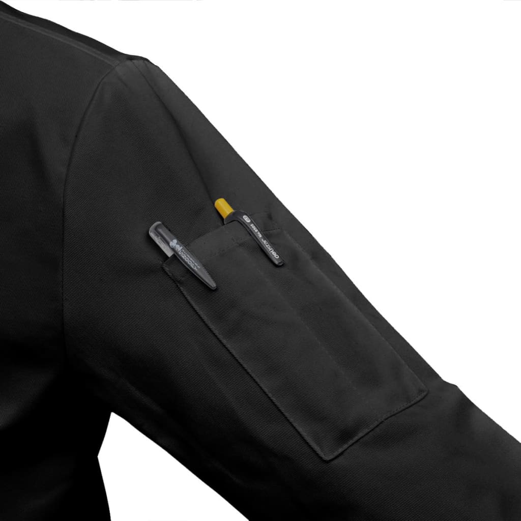 2 pcs Black Chef Jacket Long Sleeve Size L