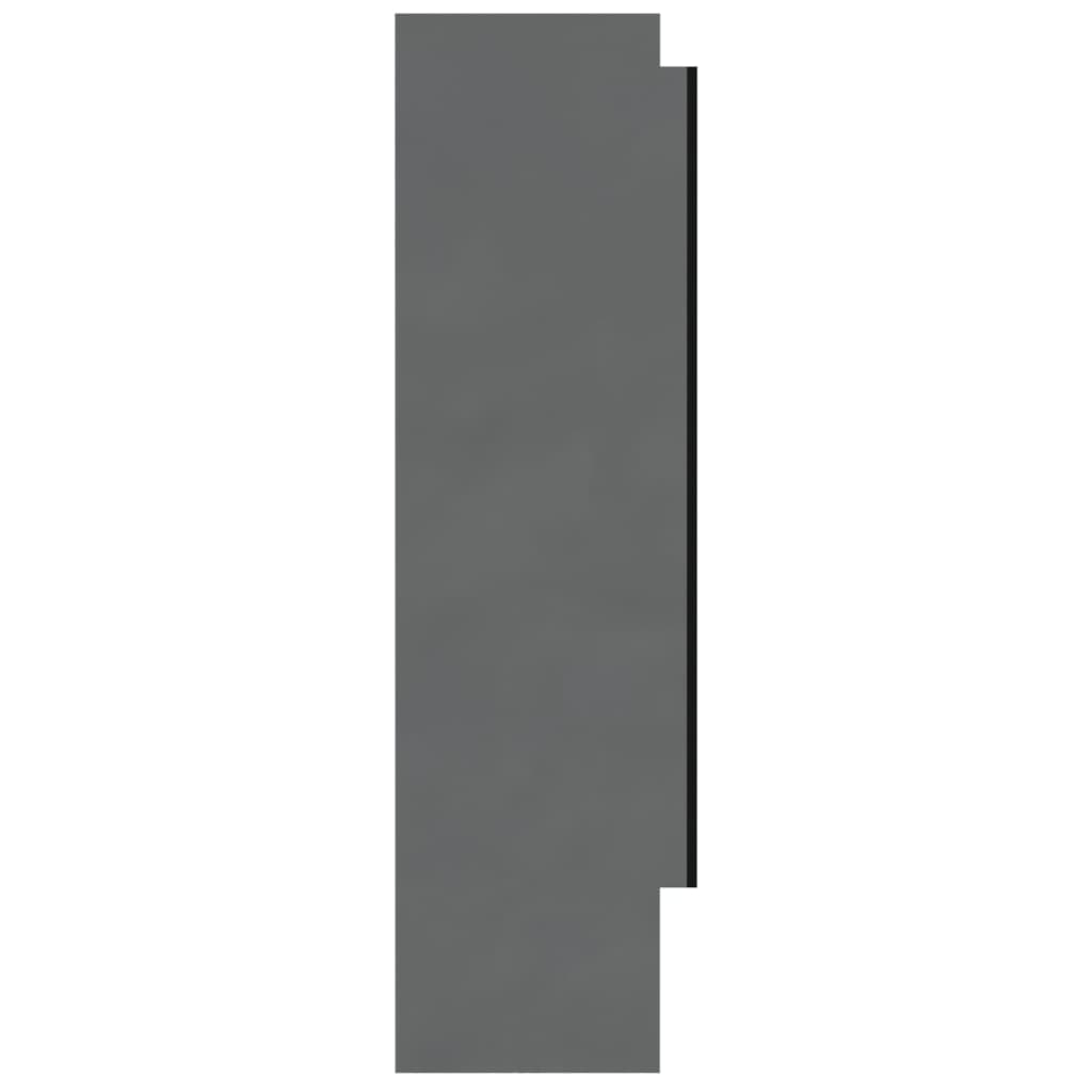 Bathroom Mirror Cabinet 80x15x60 cm MDF Shining Grey