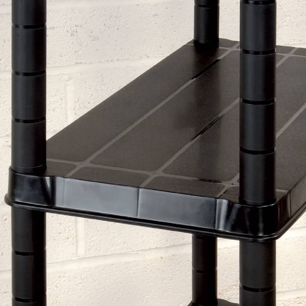 Storage Shelf 4-Tier Black 244x30.5x130 cm Plastic