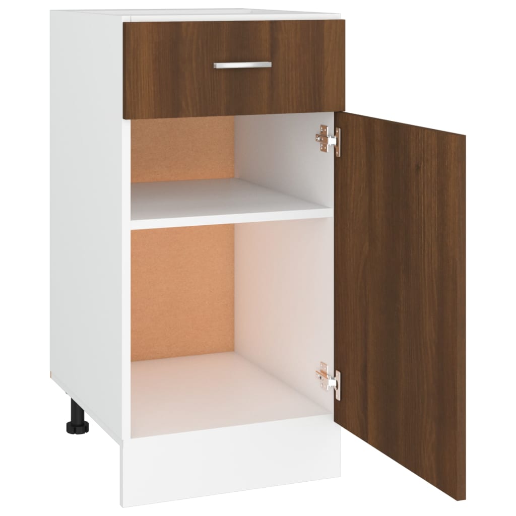 Drawer Bottom Cabinet Brown Oak 40x46x81.5 cm Engineered Wood