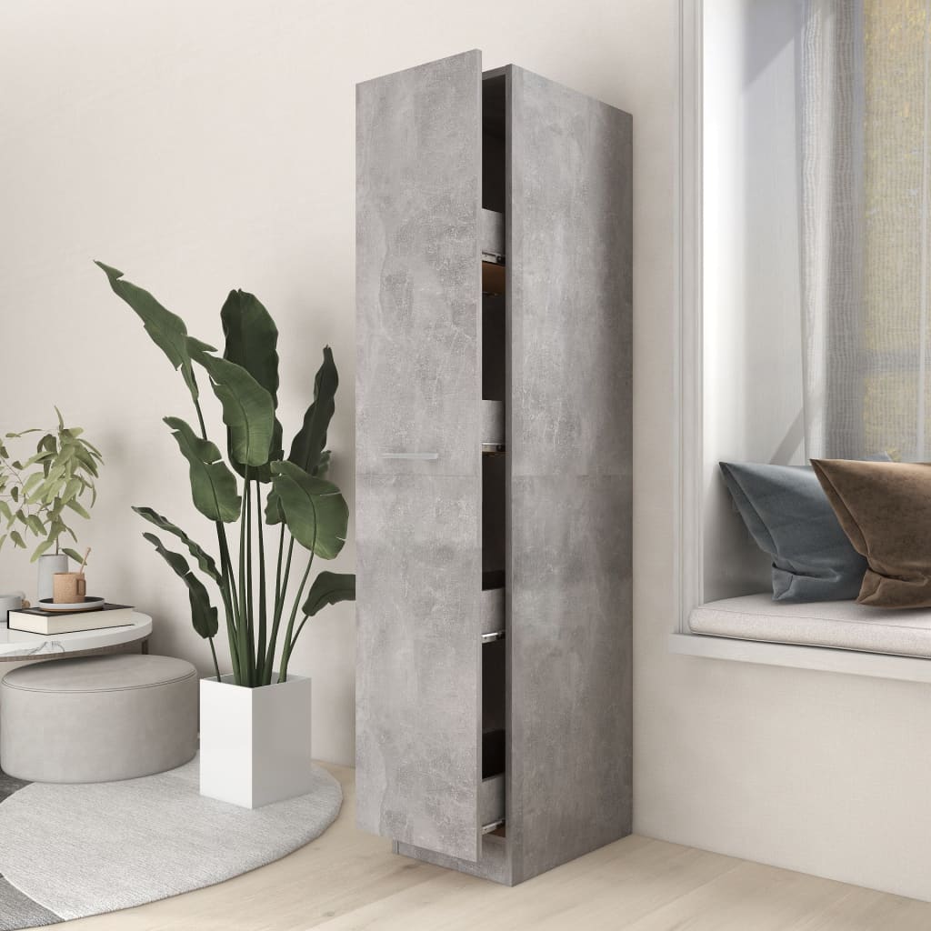 Apothecary Cabinet Concrete Grey 30x42.5x150 cm Chipboard