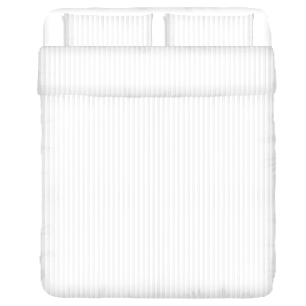 Cotton Satin Striped Duvet Cover & 2 Pillowcases 200x220/80x80cm