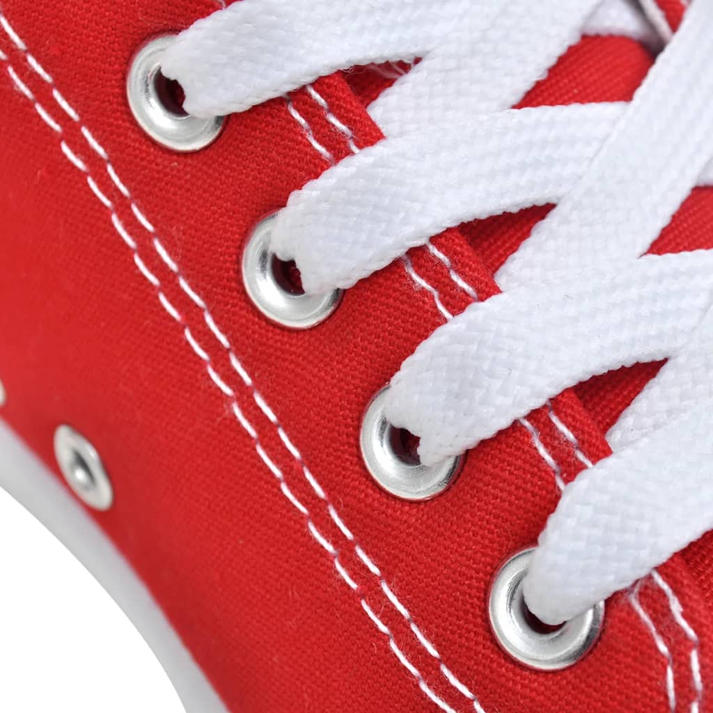 Classic Women's High-top Lace-up Canvas Sneaker Red Size 7.5