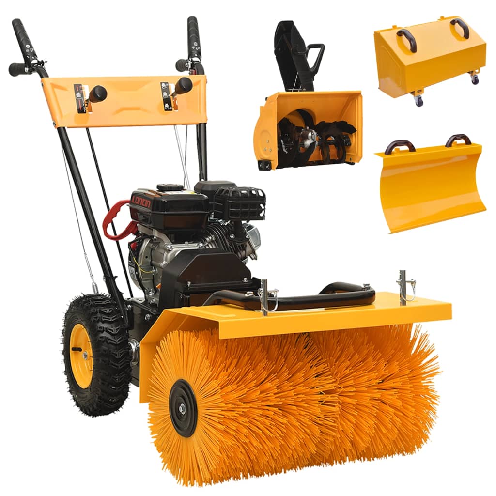Petrol-powered 4-in-1 Snow Thrower and Sweeper Set 6.5HP