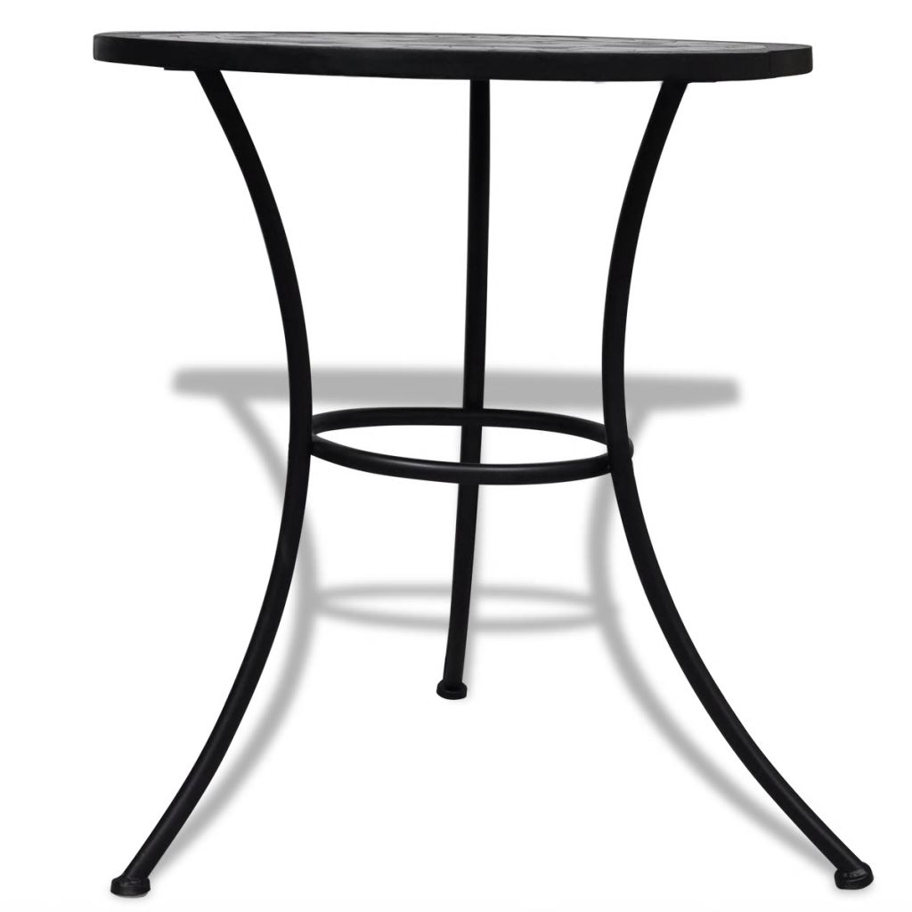 Bistro Table Black and White 60 cm Mosaic