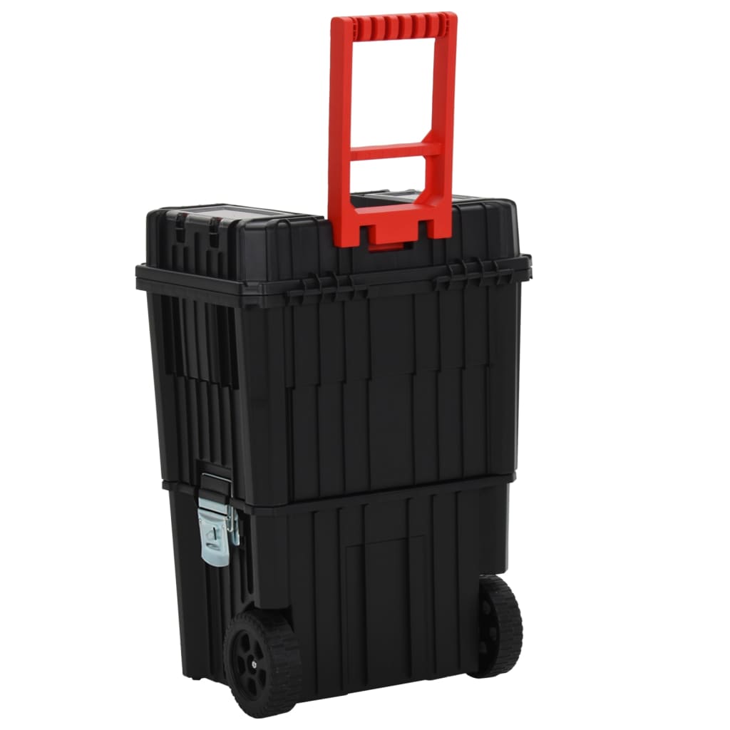 Toolbox Trolley Black and Red Polypropylene