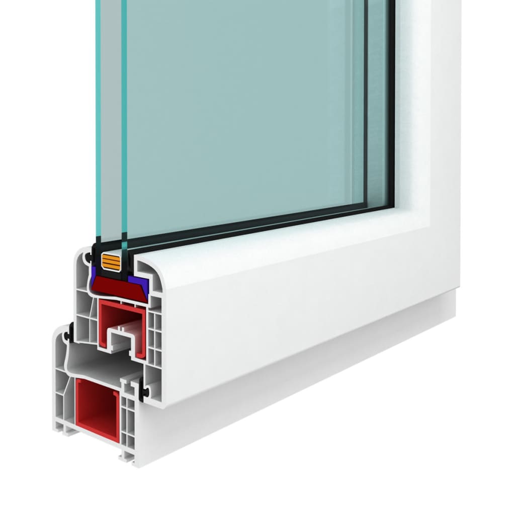Fenêtre oscillo-battant en PVC Double vitrage Poignée droite 500x500mm