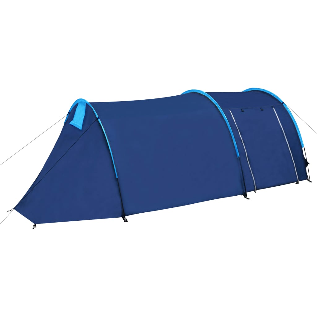 Tente de camping 4 personnes bleu marine et bleu clair