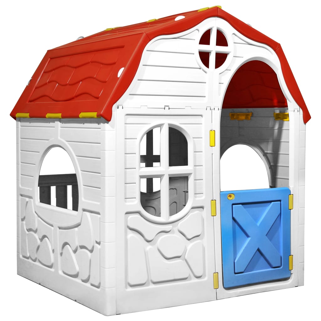 Faltbares Kinderspielhaus mit funktionierender Tür und Fenstern