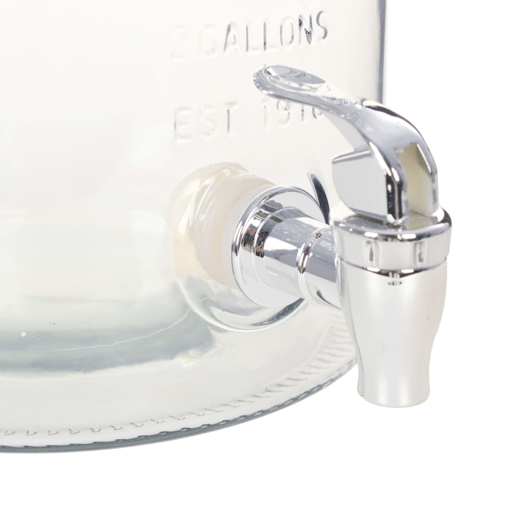 Water Dispenser XXL with Tap Transparent 8 L Glass