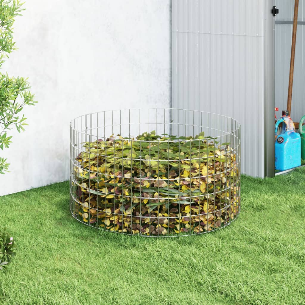 Gartenkomposter Ø100x50 cm Verzinkter Stahl