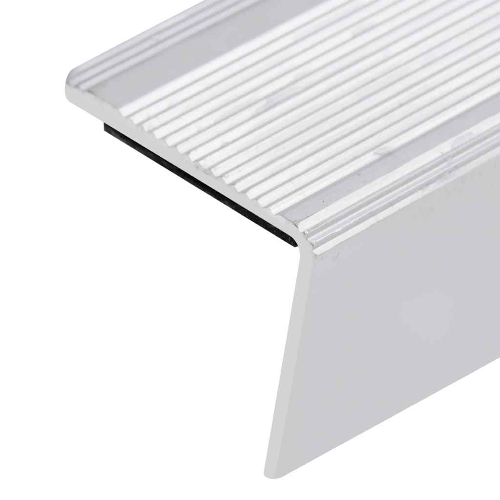 Stair Nosings in L-shape 15 pcs Aluminium 90 cm Silver
