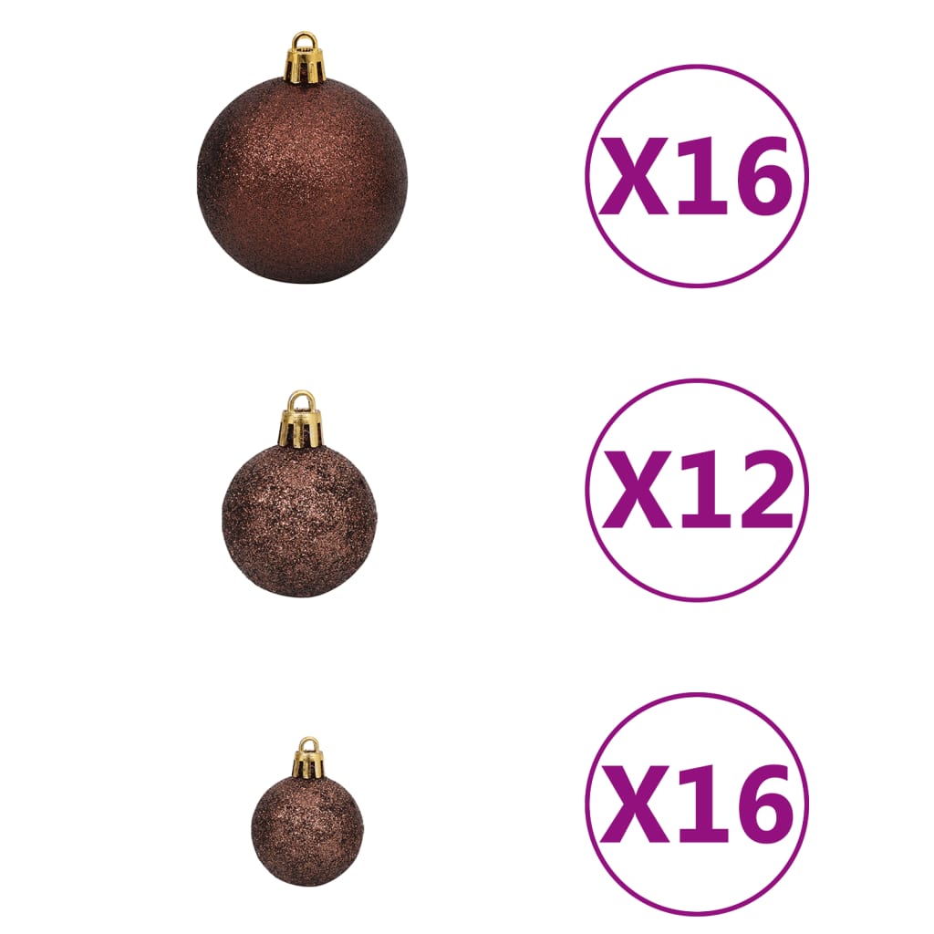 100 Piece Christmas Ball Set 3/4/6 cm Brown/Bronze/Gold