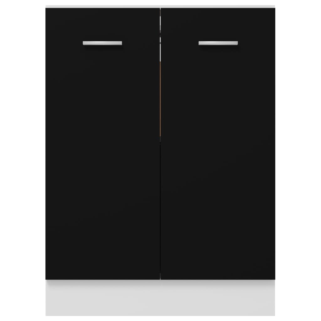 Bottom Cabinet Black 60x46x81.5 cm Engineered Wood