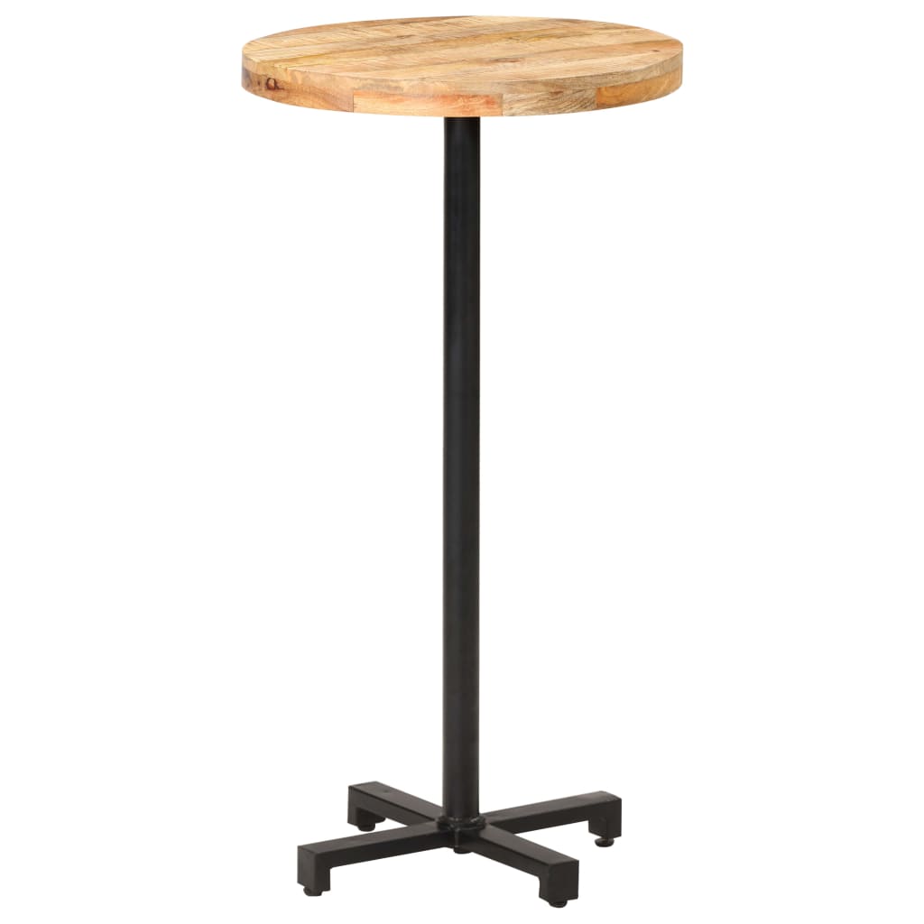 Bar Table Round Ø60x110 cm Rough Mango Wood