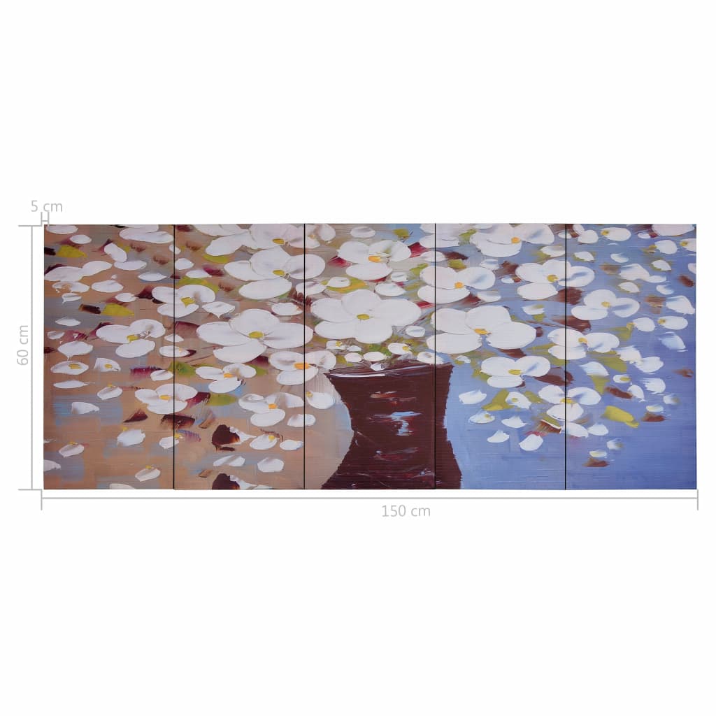 Leinwandbild-Set Blumen in Vase Mehrfarbig 150×60 cm