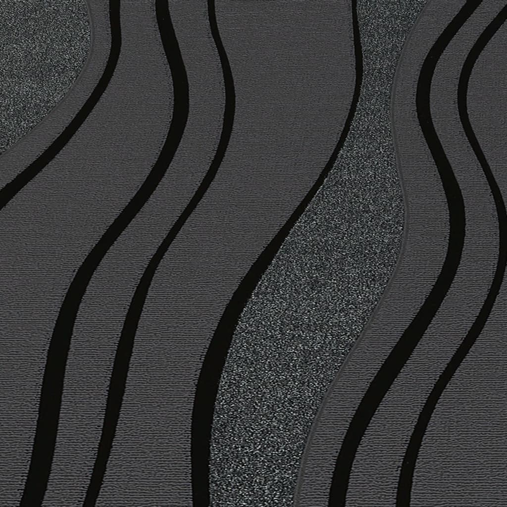 2 pcs Non-woven Wallpaper Rolls Black 0.53x10 m Waves