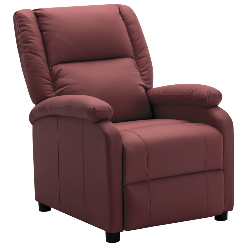 322440 Recliner Wine Red Faux Leather