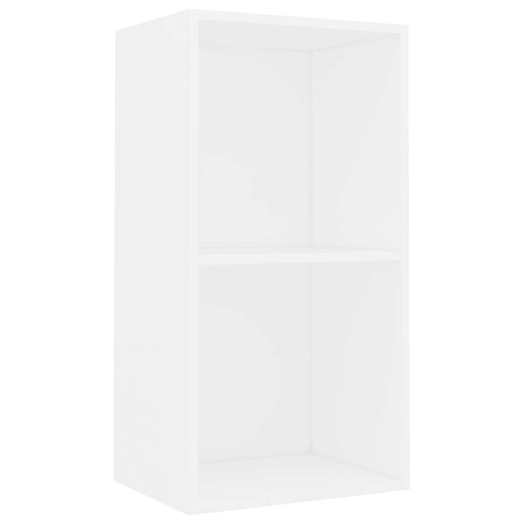 2-Tier Book Cabinet White 40x30x76.5 cm Chipboard