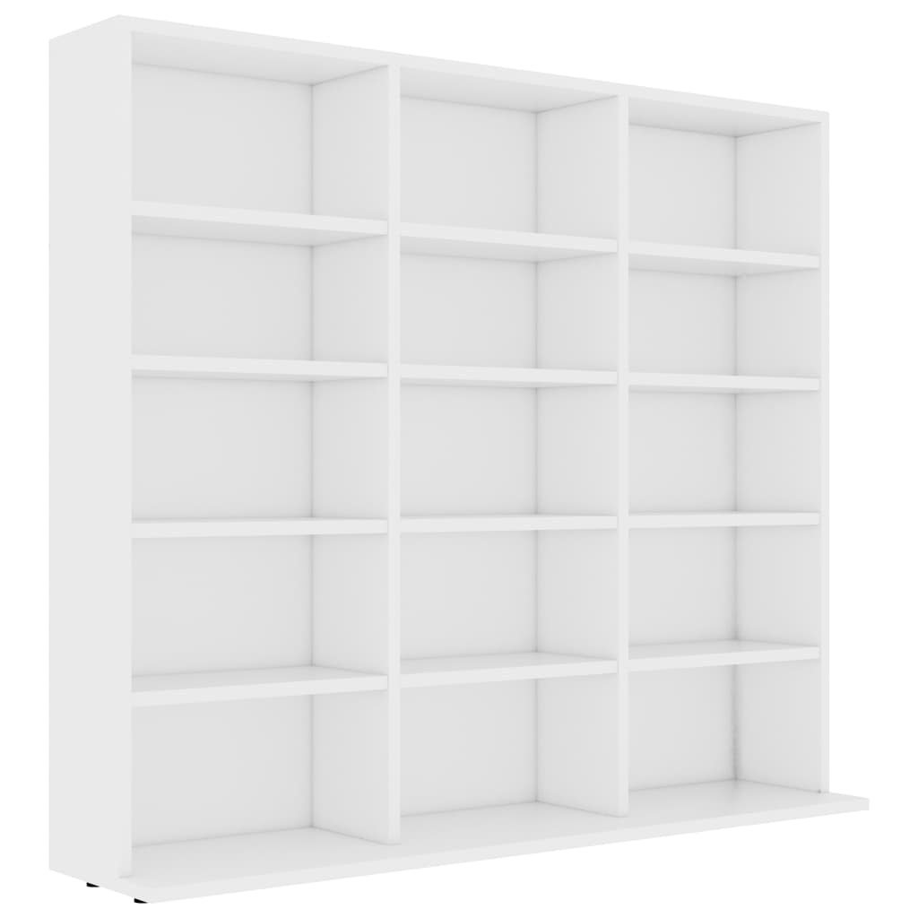 CD Cabinet White 102x23x89.5 cm Engineered Wood