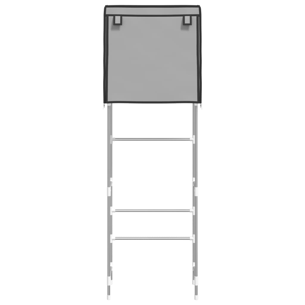 2-Tier Storage Rack over Toilet Grey 56x30x170 cm Iron