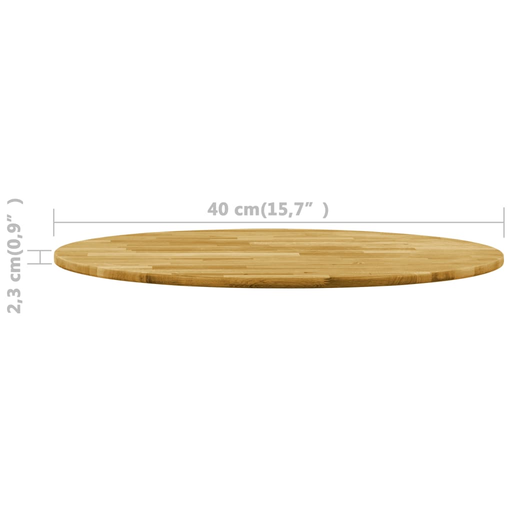 Tischplatte Eichenholz Massiv Rund 23 mm 400 mm 