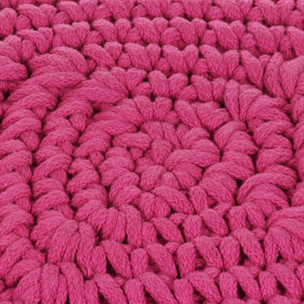 Bodensitzkissen Quadratisch Gestrickt Baumwolle 50 x 50 cm Rosa