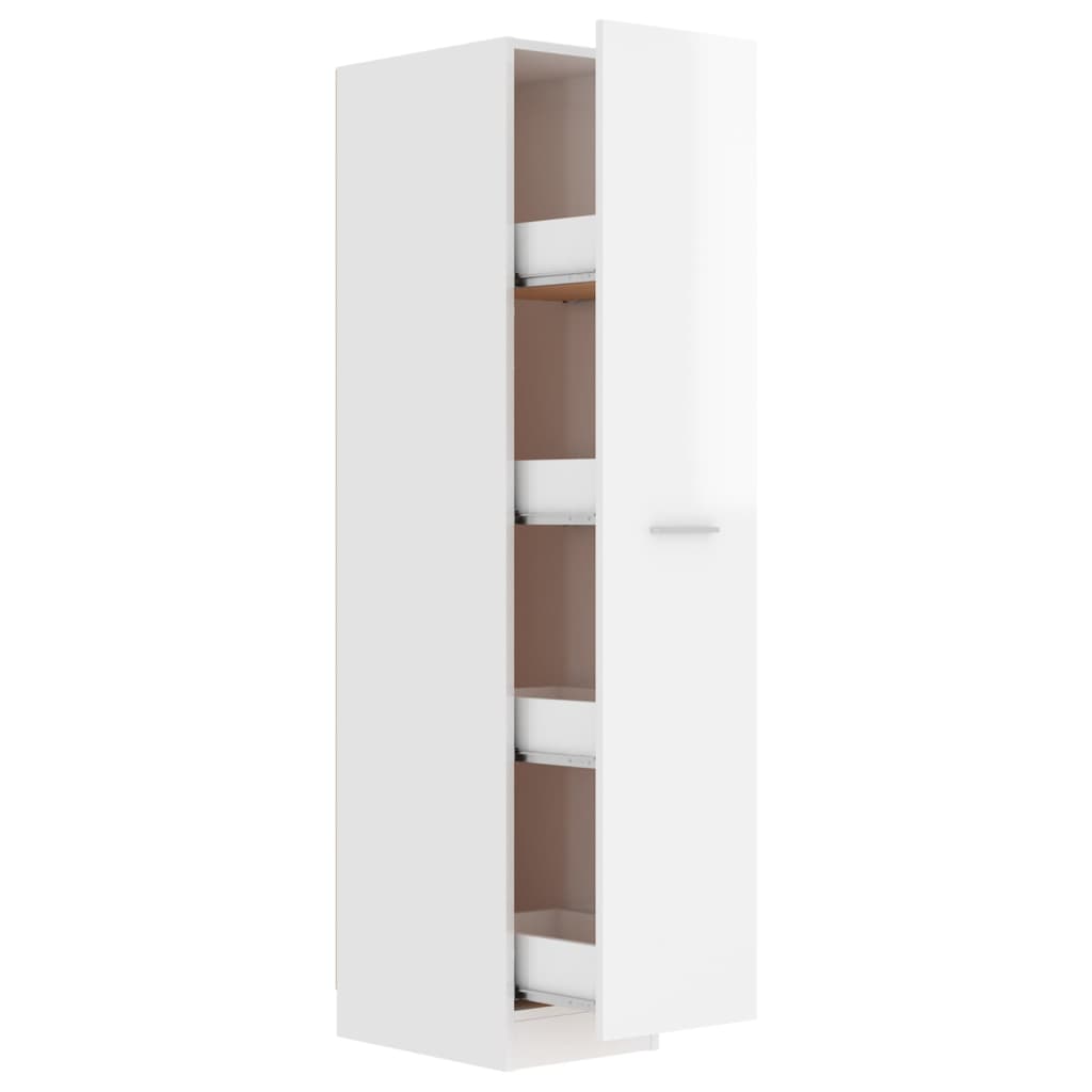 Apothecary Cabinet High Gloss White 30x42.5x150 cm Chipboard