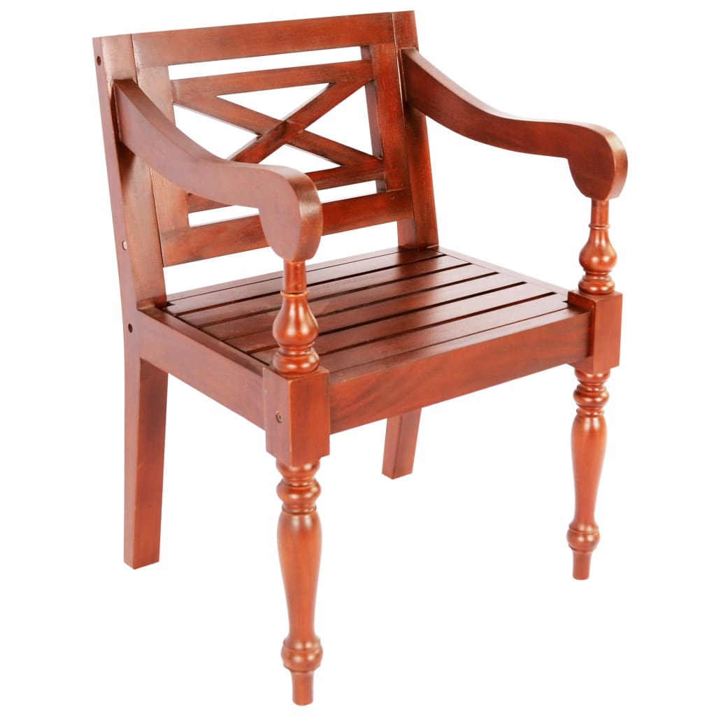 Batavia Chairs 2 pcs Dark Brown Solid Mahogany Wood