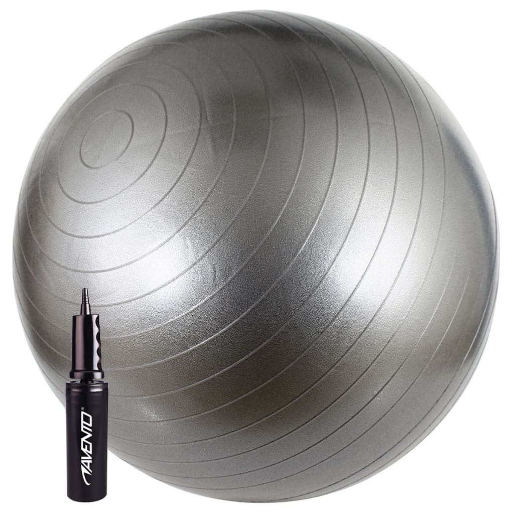 Avento Fitnessball mit Pumpe 65 cm Silbern 41VV-ZIL