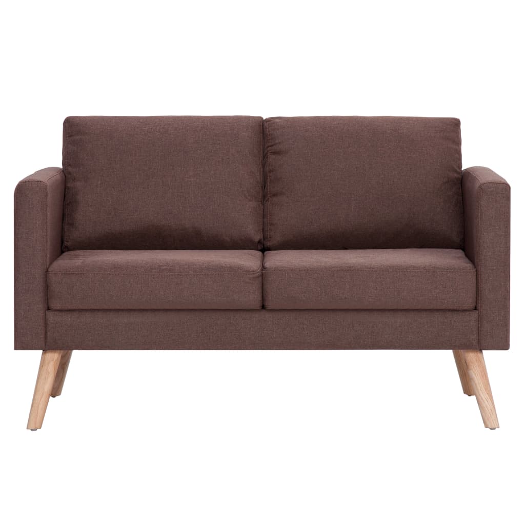 2-Seater Sofa Fabric Brown