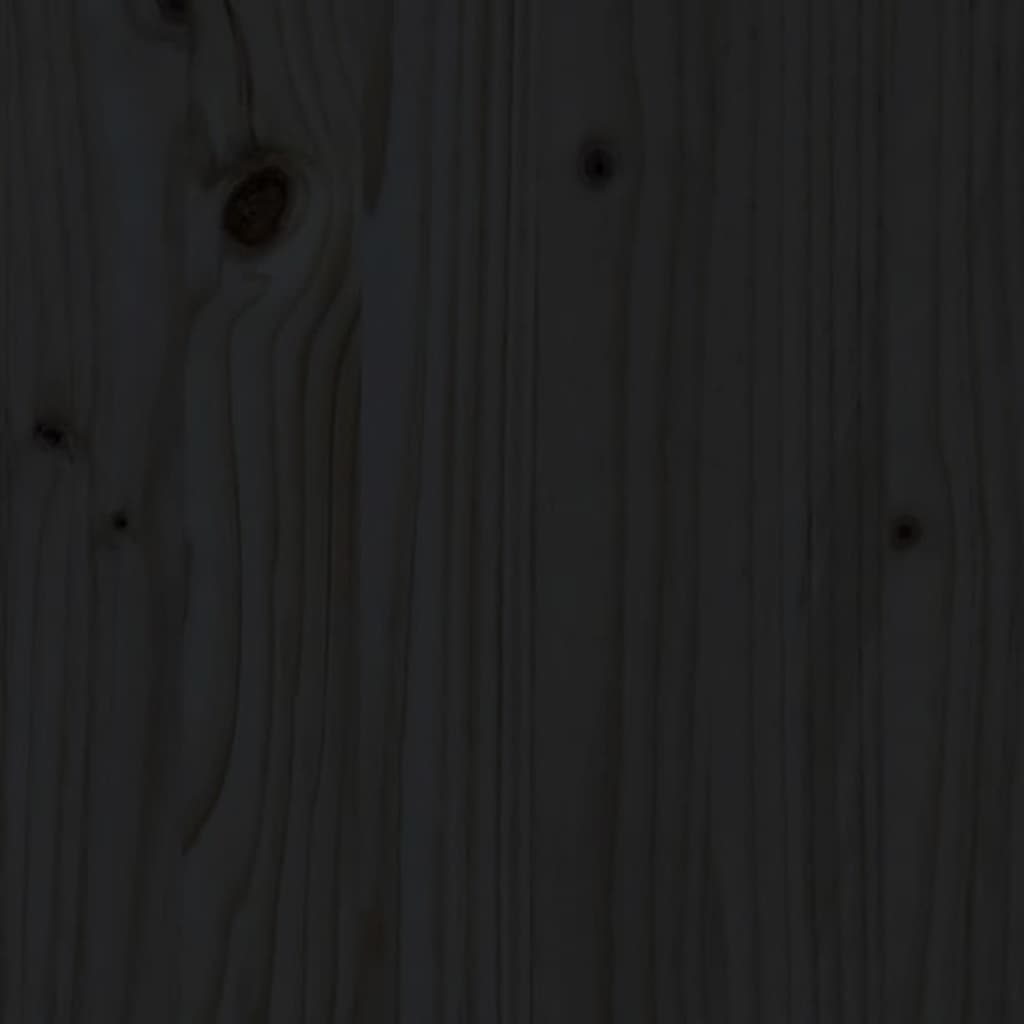  Hundebett Schwarz 75,5x63,5x70 cm Massivholz Kiefer