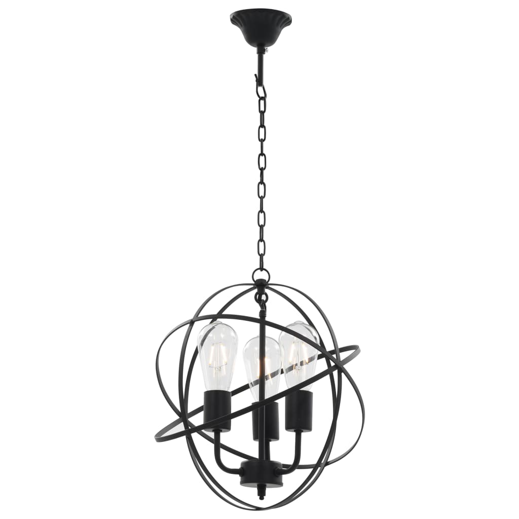  Lampe suspendue Noir Sphère 3 ampoules E27