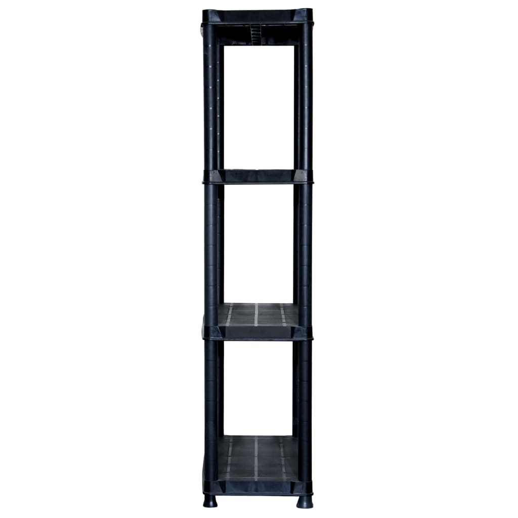 Storage Shelf 4-Tier Black 61x30.5x130 cm Plastic