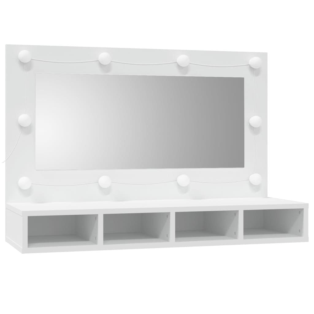 Armoire à miroir avec LED blanc 90x31,5x62 cm