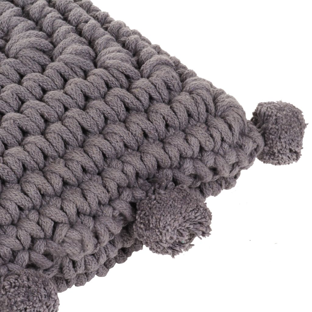 Coussin de plancher carré Coton tricoté 50 x 50 cm Gris