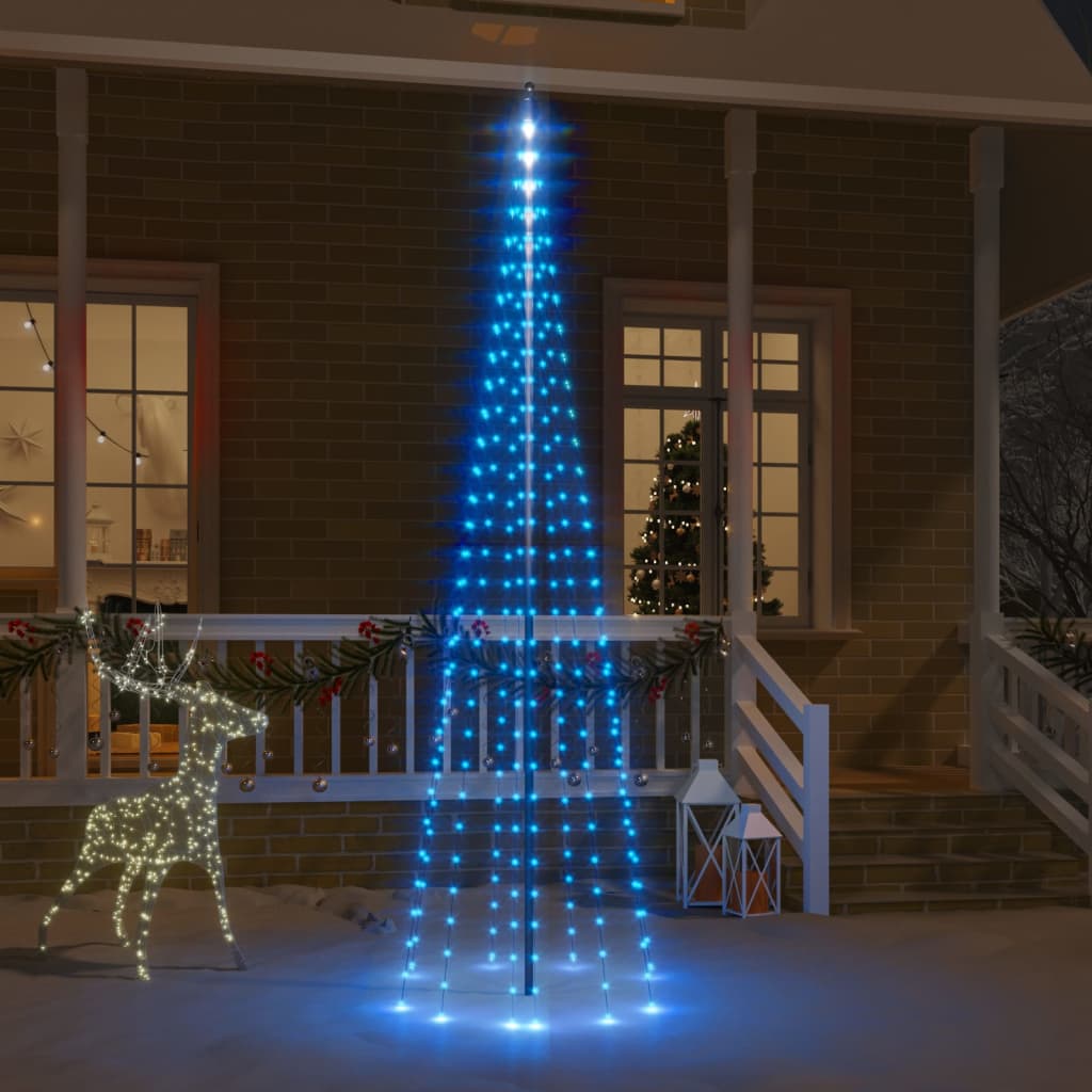 LED-Weihnachtsbaum für Fahnenmast Blau 310 LEDs 300 cm