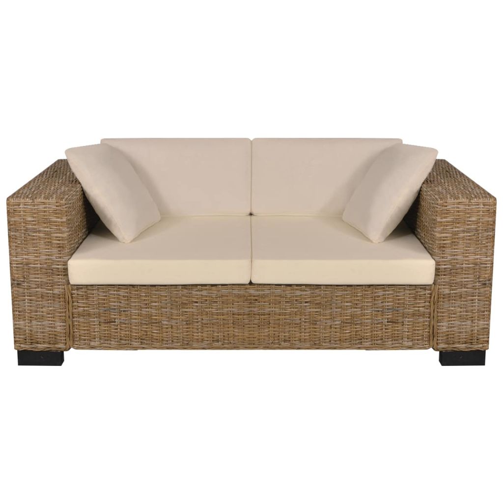 2-Sitzer Sofa Echtes Rattan 