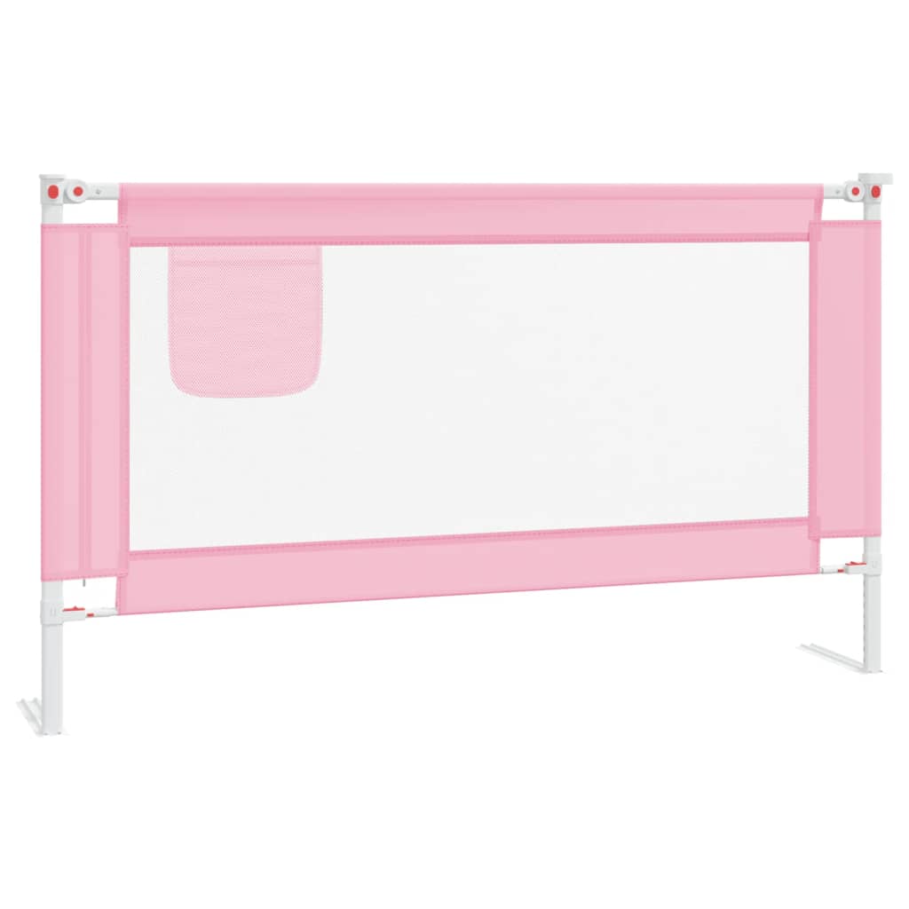 Toddler Safety Bed Rail Pink 140x25 cm Fabric