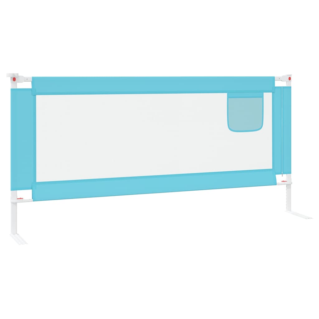 Barrière de sécurité de lit d'enfant Bleu 200x25 cm Tissu