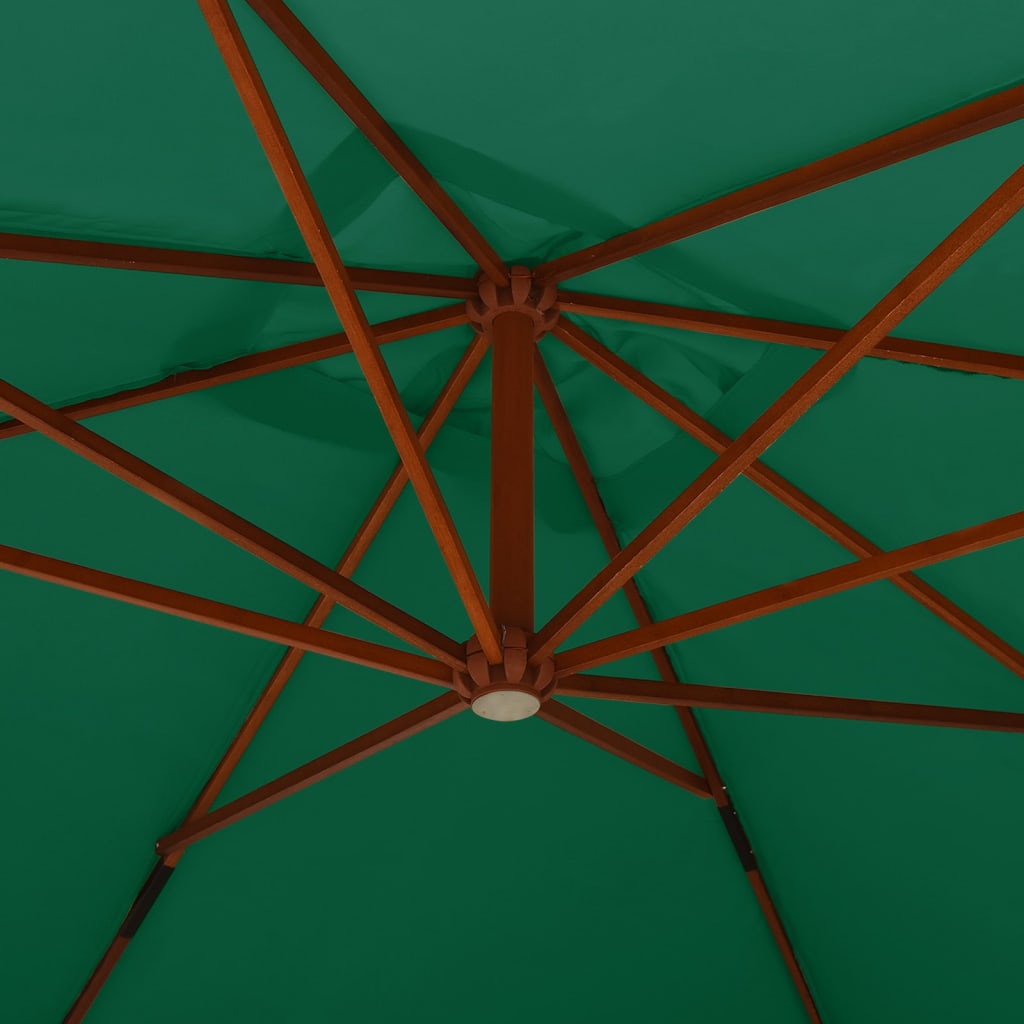 Ampelschirm mit Holzmast 400x300 cm Grün 