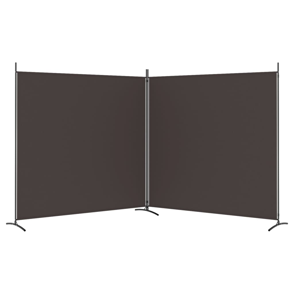 2-Panel Room Divider Brown 348x180 cm Fabric