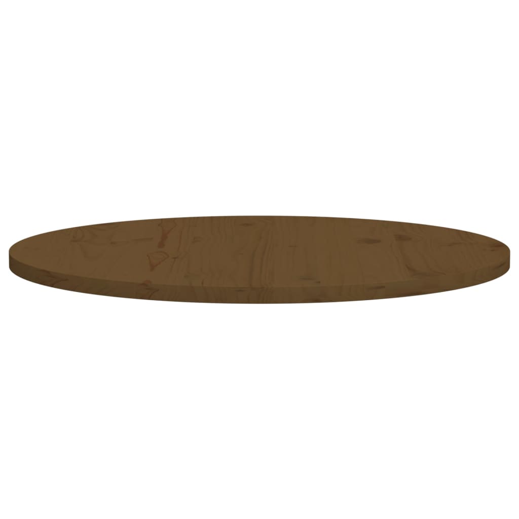 Tischplatte Braun Ø80x2,5 cm Massivholz Kiefer