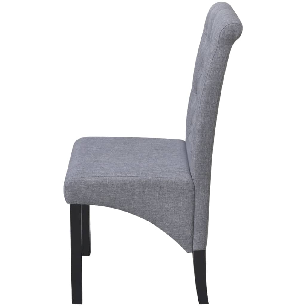 6 Dining Chairs Fabric Upholstery Dark Grey High