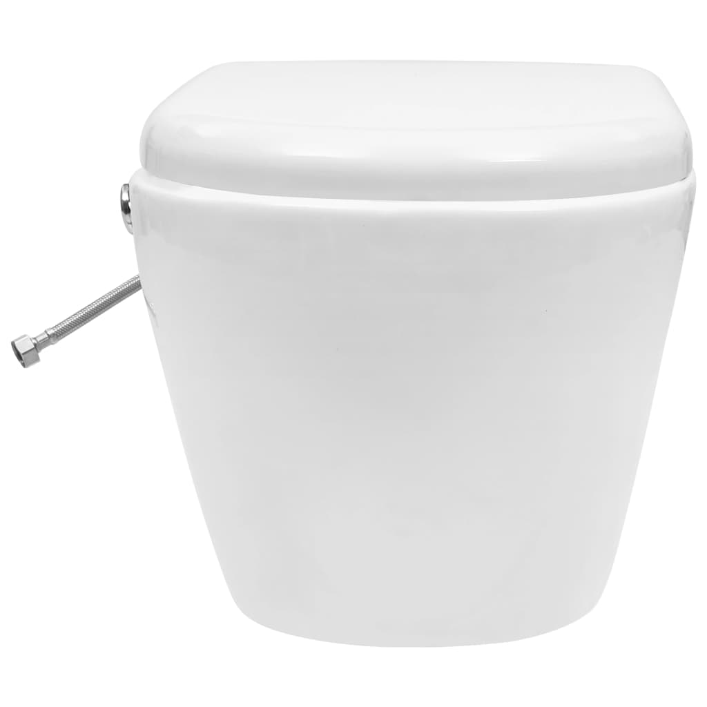 Wand-WC ohne Spülrand mit Bidet-Funktion Keramik Weiss