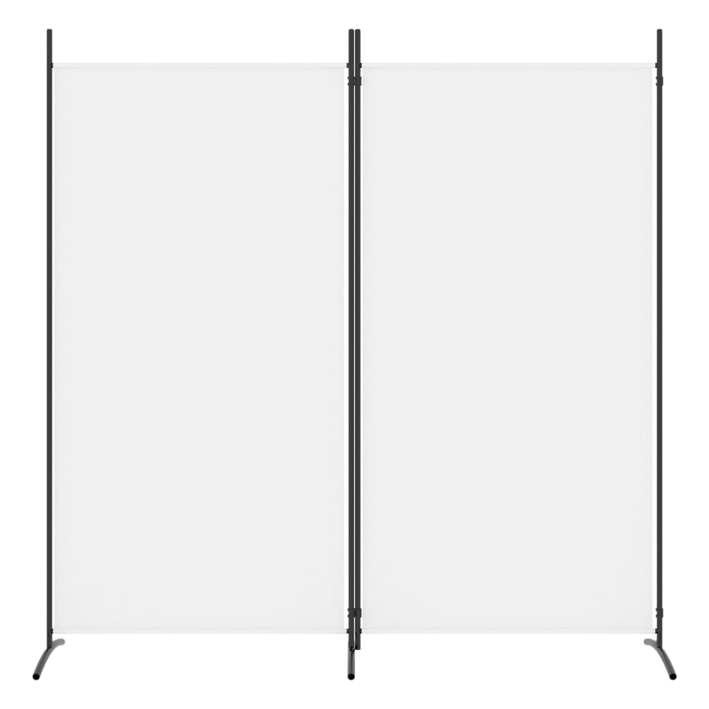 2-Panel Room Divider White 175x180 cm Fabric